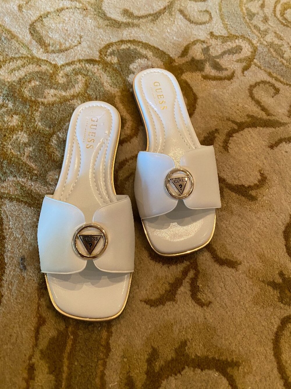 Guess - white slip-on sandals